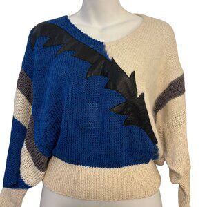Vintage Blue and Cream Sweater